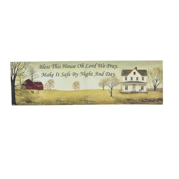 Country Farmhouse "Bless This House" 24" x 7" Canvas Print - Picture 2 of 3